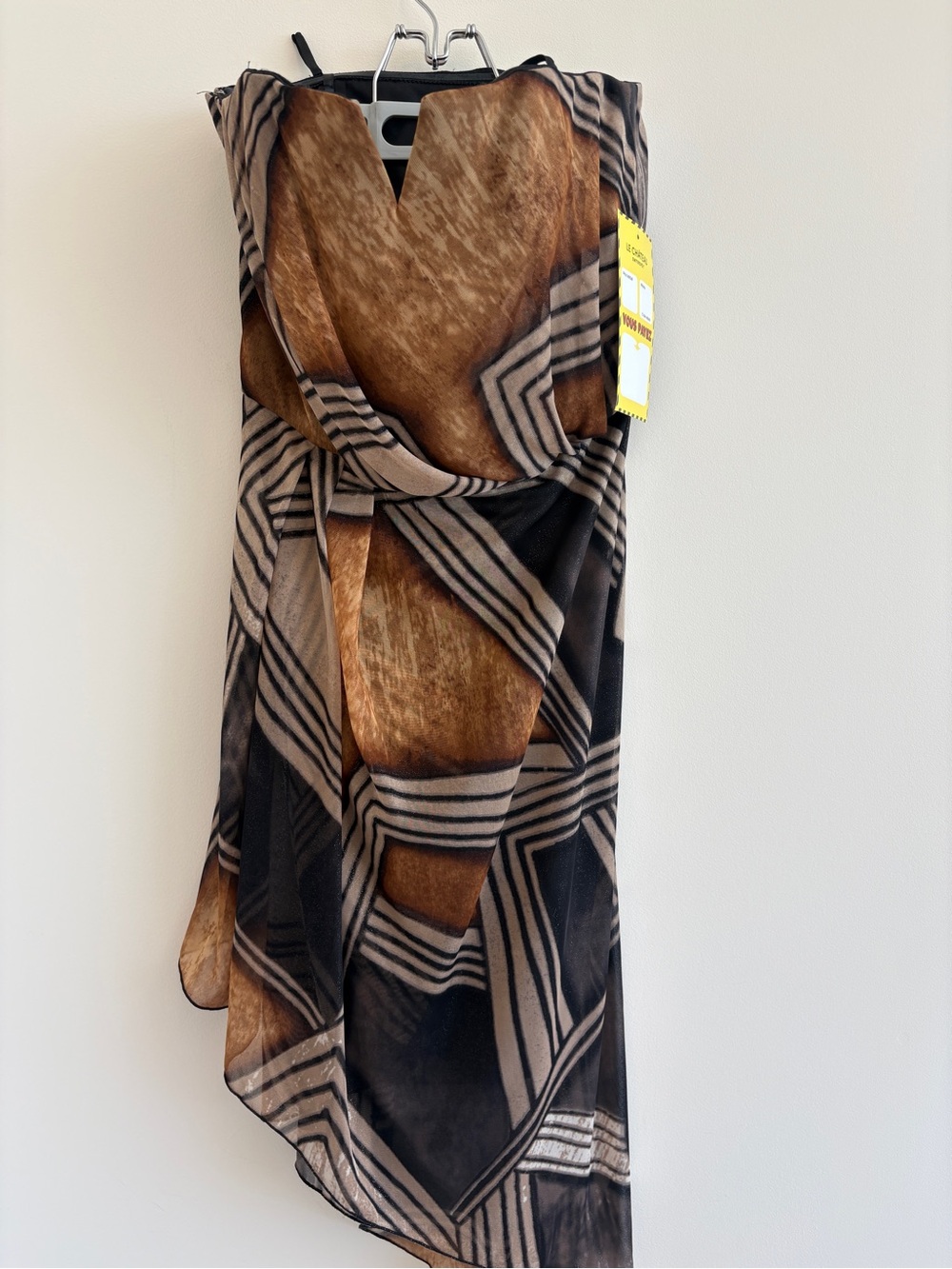 Le Chateau Brown & Black Sheer Strapless Dress - Picture 1 of 6